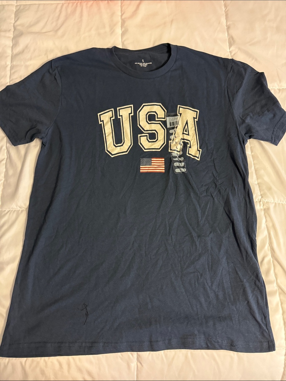 Men's Navy USA Graphic Short Sleeve Tee